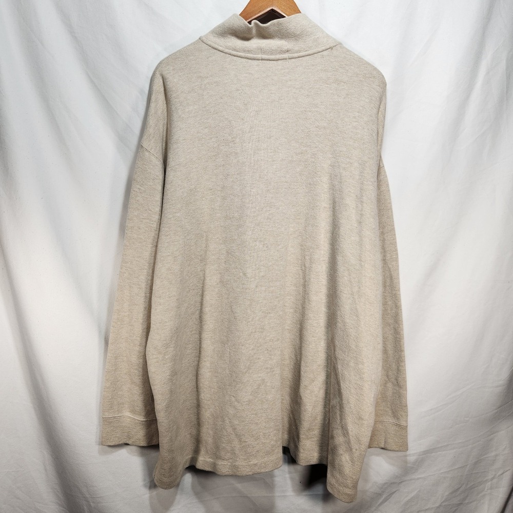 Polo Ralph Lauren Mens Sweater Size 3XB Quarter Zip Pullover 100% Cotton Beige - Picture 2 of 7